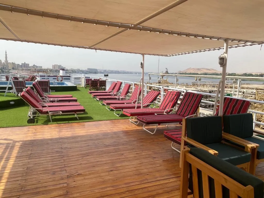 Sun deck of the MS King Tut III Nile Cruise Nile cruise